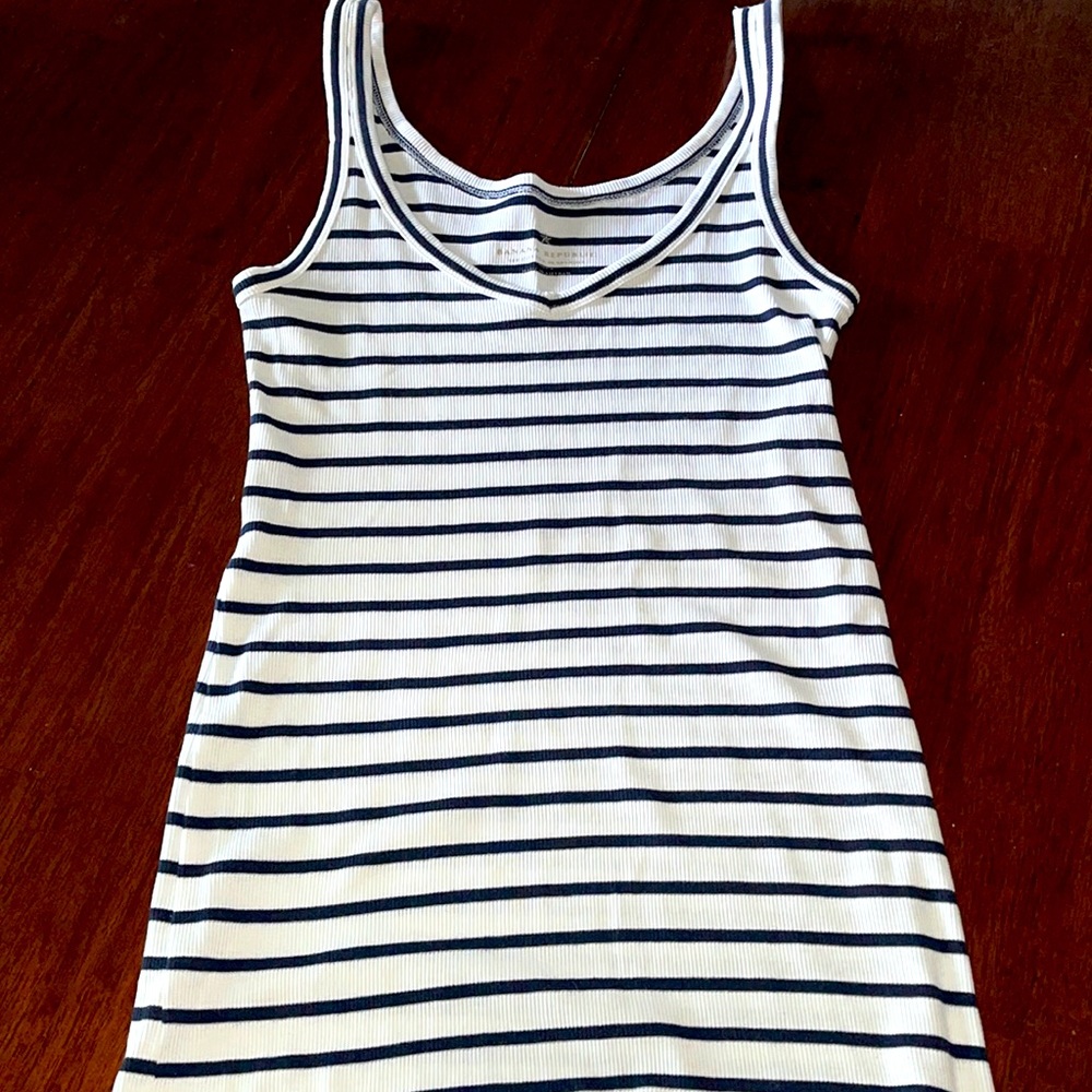 Banana republic striped ribbed tank